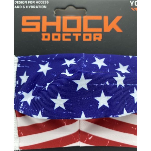 Shock Doctor Youth Split Layer Face Mask American Flag Stars & Stripes Patriotic - Picture 2 of 11